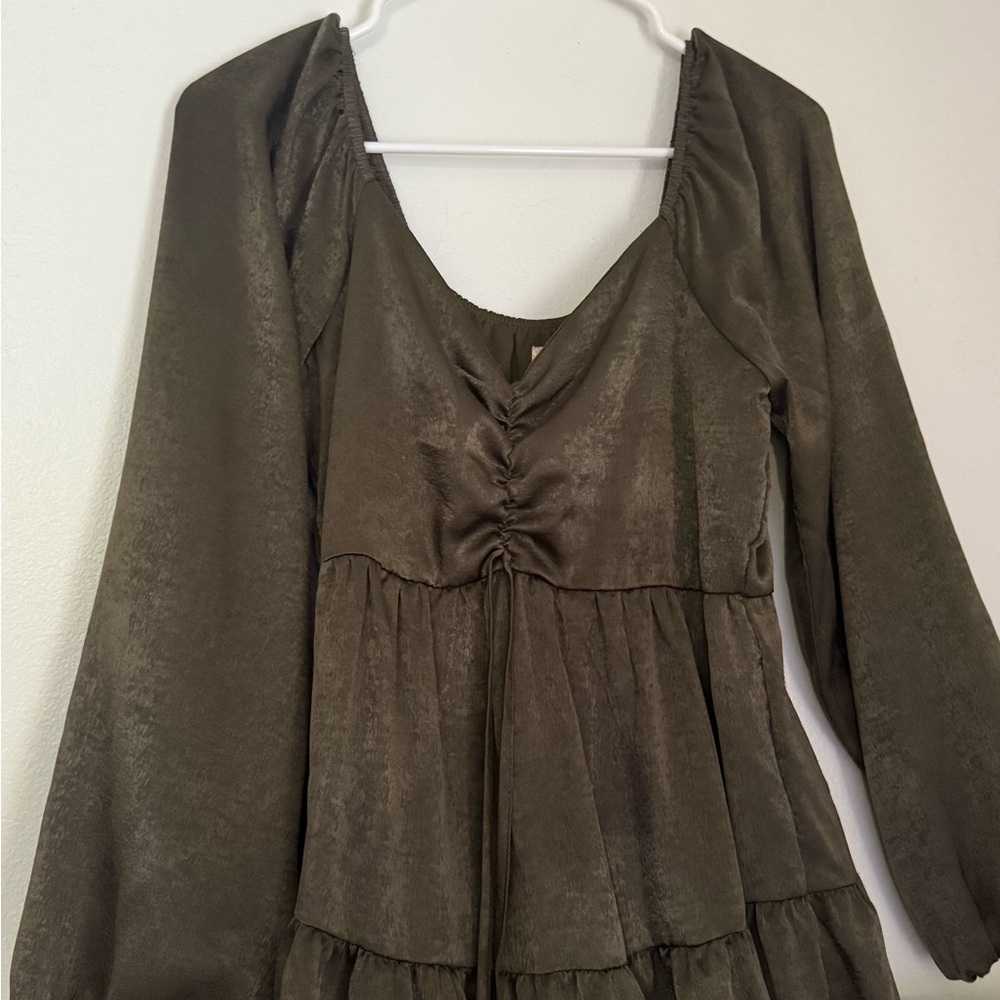 Altar'd State Olive Green Midi Dress